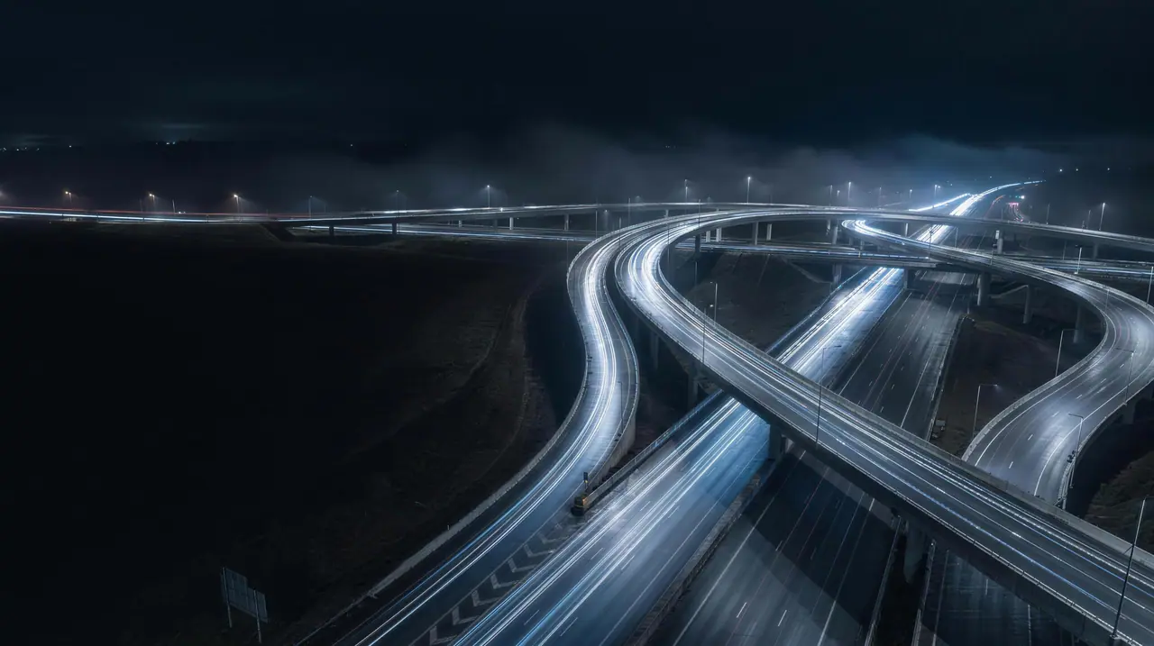 Nighttime highway imagery from Halo Touring