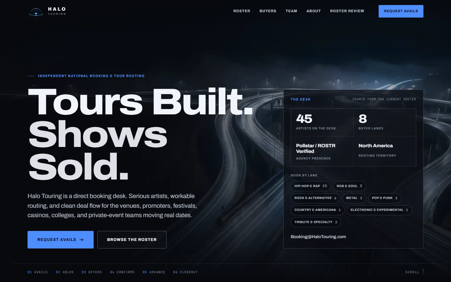 Halo Touring website preview